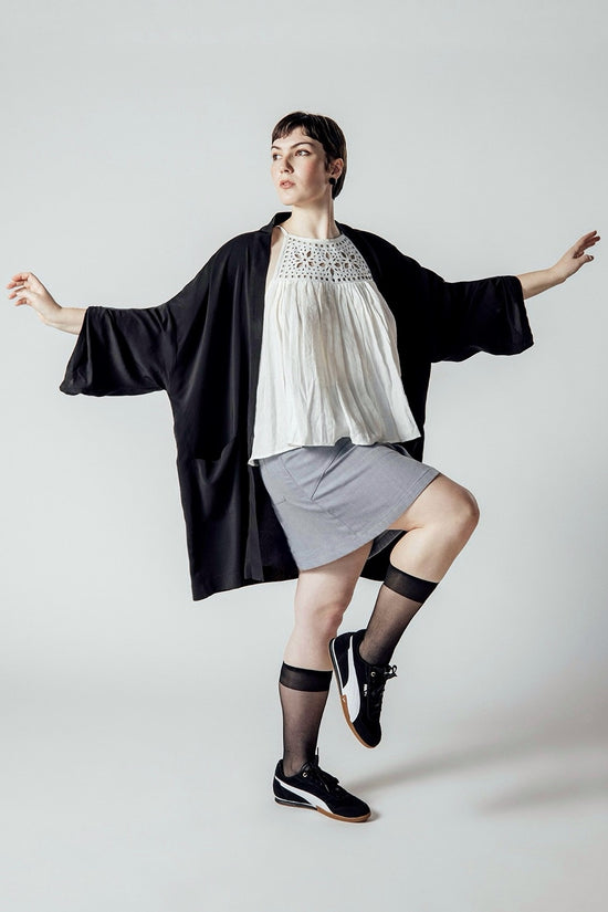 Image Title Linen and Leather Lace Singlet with Shoulder ties